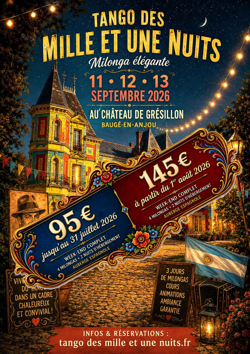 Milonga Château de Grésillon – Tango des Mille et Une Nuits – Septembre 2026